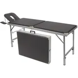 Alu-Kofferliege Robusta ST, inkl. Kopfteil + Armablage, 170/210x56x70-82 cm, Anthrazit