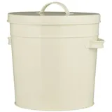ib laursen Metall Eimer mit Deckel, 25 x 22 x 24 cm, creme