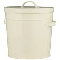 ib laursen Metall Eimer mit Deckel, 25 x 22 x 24 cm, creme