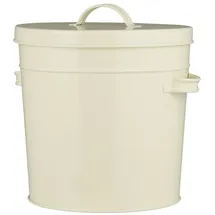 ib laursen Metall Eimer mit Deckel, 25 x 22 x 24 cm, creme