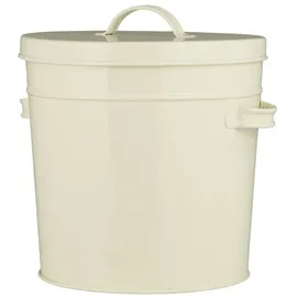 ib laursen Metall Eimer mit Deckel, 25 x 22 x 24 cm, creme
