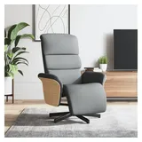 vidaXL Relaxsessel mit Fußteil Polyester 55,1 x 104 x 86,9 cm Hellgrau drehbar