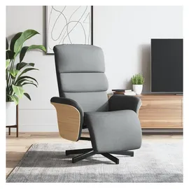 vidaXL Relaxsessel mit Fußteil Polyester 55,1 x 104 x 86,9 cm Hellgrau drehbar