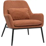 miliboo Design-sessel im terracottafarbenem Samtdesign mit schwarzem Metall Maxine