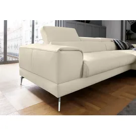 W.Schillig Eckcouch Leder 3-Sitzer Grau