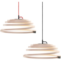 Secto Design Aspiro 8000 Pendelleuchte LED, Birke, natur/Textilkabel rot