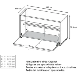 Vladon Kolmio 85 x 50 x 33 cm Sitzbank / weiß matt