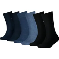 Tommy Hilfiger Kinder Socken 6er Pack - ECOM, TH BASIC einfarbig Blau/Schwarz 35-38