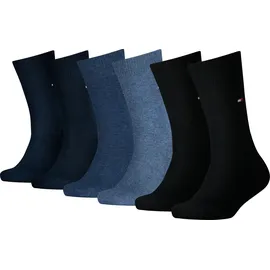 Tommy Hilfiger Kinder Socken 6er Pack - ECOM, TH BASIC einfarbig Blau/Schwarz 35-38