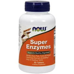 Now Foods Super Enzymes - Verdauungsenzym-Mischung (90 Tabletten)