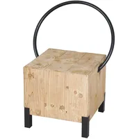 Mendler Esszimmerstuhl HWC-L76, Besucherstuhl Hocker, Industrial Metall Massiv-Holz MVG-zertifiziert,