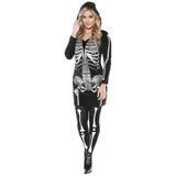 Underwraps Kostüm Skelett Kapuzenkleid - Halloween Sensenfrau Kostüm, Kleidsame Knochen: der Tod steht ihr gut schwarz S