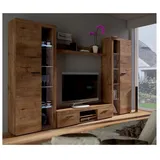 Küchen-Preisbombe Kuechen-preisbombe TOP Wohnwand Rumba XL Anbauwand Wohnkombi Wohnzimmer Eiche Lefkas matt