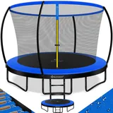 Kesser KESSER® Trampolin Gartentrampolin TÜV Rheinland GS Zertifiziert Kindertrampolin bis 150 kg Komplettset mit Sicherheitsnetz, Leiter, Randabdeckung & Zubehör