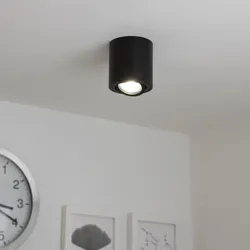 Runder Aufbaustrahler schwenkbar Deckenbeleuchtung - Farbe: schwarz - LED Leucht...