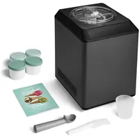 Springlane Eismaschine & Joghurtbereiter Erika 2,5 L mit selbstkühlendem Kompressor 250 W, Eiscrememaschine Edelstahl mit Kühl- und Heizfunkt... - Grau