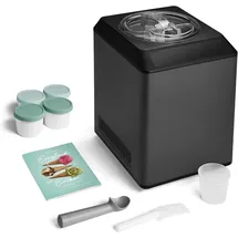 Springlane Eismaschine & Joghurtbereiter Erika 2,5 L mit selbstkühlendem Kompressor 250 W, Eiscrememaschine Edelstahl mit Kühl- und Heizfunkt... - Grau