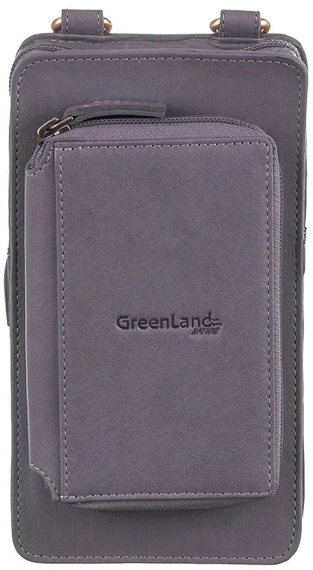 Handytasche GREENLAND NATURE "NATURE Soft" Gr. B/H/T: 11 cm x 20 cm x 5 cm, grau Damen Taschen Smartphone Case Tasche