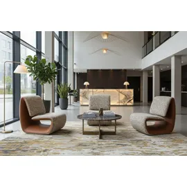 KAWOLA Loungesessel HAZEL Kunstleder/Strukturstoff 70 x 80 x 80 cm Beige/Braun