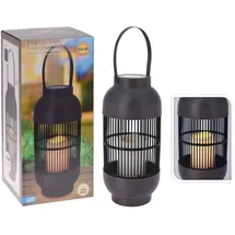 PROGARDEN Solar-Laterne mit LED-Kerze Rattan Schwarz