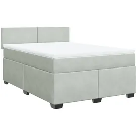 vidaXL Boxspringbett 140 x 200 cm Hellgrau
