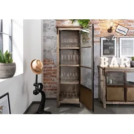 Massivmoebel24 Vitrine Mango 60 x 40 x 180 cm Braun