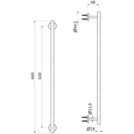 Herzbach Design iX Badetuchhalter Edelstahl gebürstet 17.816000.1.09