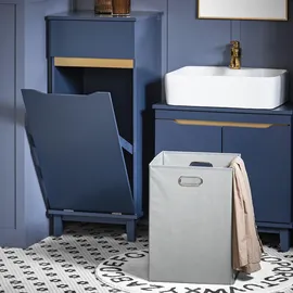 SoBuy Wäscheschrank mit Wäschesack Blau