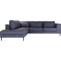 Trendmanufaktur Ecksofa »Luzi, wahlweise mit Schlaffunktion und Bettkasten bestellbar, L-Form«, Designsofa mit Ottomane, Metallfüße schwarz, Breite 264 cm blau