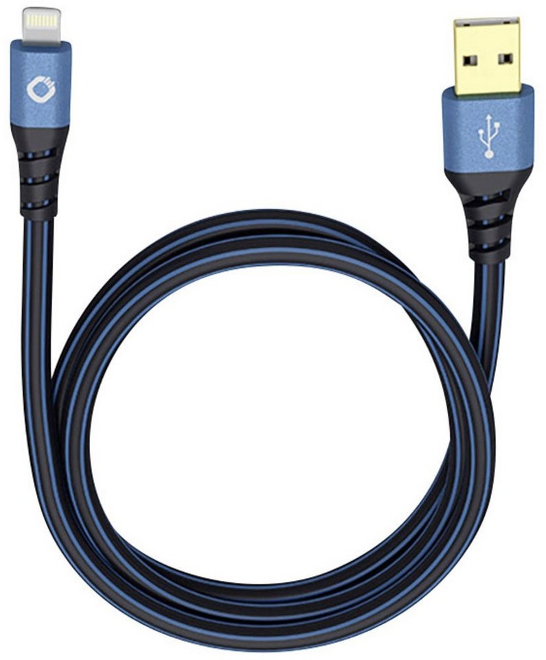 Oehlbach Oehlbach Apple iPad/iPhone/iPod Anschlusskabel [1x USB 2.0 Stecker A - Smartphone-Kabel, (0.50 cm) blau|schwarz