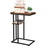 Beistelltisch, C-förmiger Beistelltisch, Sofa- Und Betttisch, Kleiner Beistelltisch Für Kleine Räume, Wohnzimmer, Schlafzimmer, Rustikaler Snacktisch