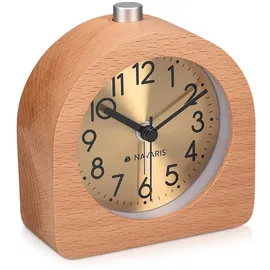 Navaris Analog Holzwecker braun