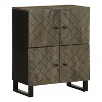 VidaXL Sideboard Schwarz 60x33x75 cm Massivholz Mango
