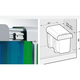 EKOTECH Abfallsammler 16 (2x8) Liter ALADIN für 40 cm Schrankbreite