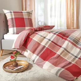 Traumschlaf Bettwäsche Lech rot in rot + 65x100 cm)