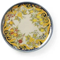 HENDI Pizzateller, Porzellan, Muster: Barockstil, Geschirrspüler und Mikrowellen geeignet, ⌀330mm, gelb/schwarz (Packung mit 3)