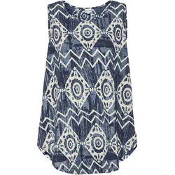 Baumwoll-Top, Druck blau, 38