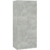 vidaXL Kleiderschrank Betongrau 80x52x180 cm Holzwerkstoff