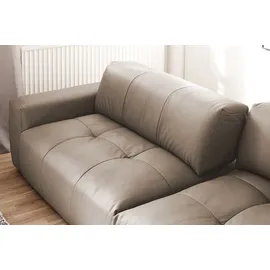 KAWOLA Big Sofa PALACE 3-Sitzer mit Sitztiefenverstellung Leder taupe