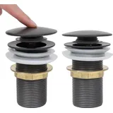 vidaXL Ablaufgarnitur ohne Überlauf Grau 6,4x6,4x9,1 cm