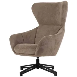 bene living Ohrensessel Marconia Textil 75 x 109 x 80 cm Braun drehbar