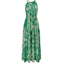 Aniston CASUAL Sommerkleid (mit abnehmbaren Bindeband) mit extravagantem Blumendruck - jedes Teil ein Unikat beige|grün 44 EU