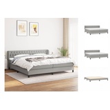 vidaXL Boxspringbett mit Matratze Hellgrau 200x200 cm Stoff