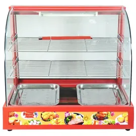 MONSTER SHOP KuKoo Aufsatzvitrine Heiße Theke Warmhaltevitrine Vitrine Warmhaltetheke Warmhaltevitrine Heißtheke Wärmevitrine Speisevitrine Rot 60cm 1200W - Rot