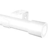 poskena Vorhangstange Ausziehbar Weiß mit Verstellbaren Halterungen für Schlafzimmer, Wohnzimmer,