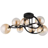 GLOBO Deckenlampe Deckenleuchte Wohnzimmerlampe 7 flammig Glaskugeln amber H 30 cm