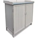 HABAU Gartentisch mit Unterschrank, grau,