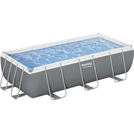 BESTWAY Power Steel Frame Pool Set mit Filterpumpe 404 x 201 x 100 cm, grau, eckig
