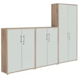 moebel-dich-auf Aktenschrank OFFICE EDITION (Set 53, 2x Aktenschrank niedrig + 1x Aktenschrank hoch) abschließbar, Metallgriffe beige