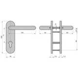 BASI Kurzschild-Drücker-Garnitur Edelstahl weiß ZB 3800